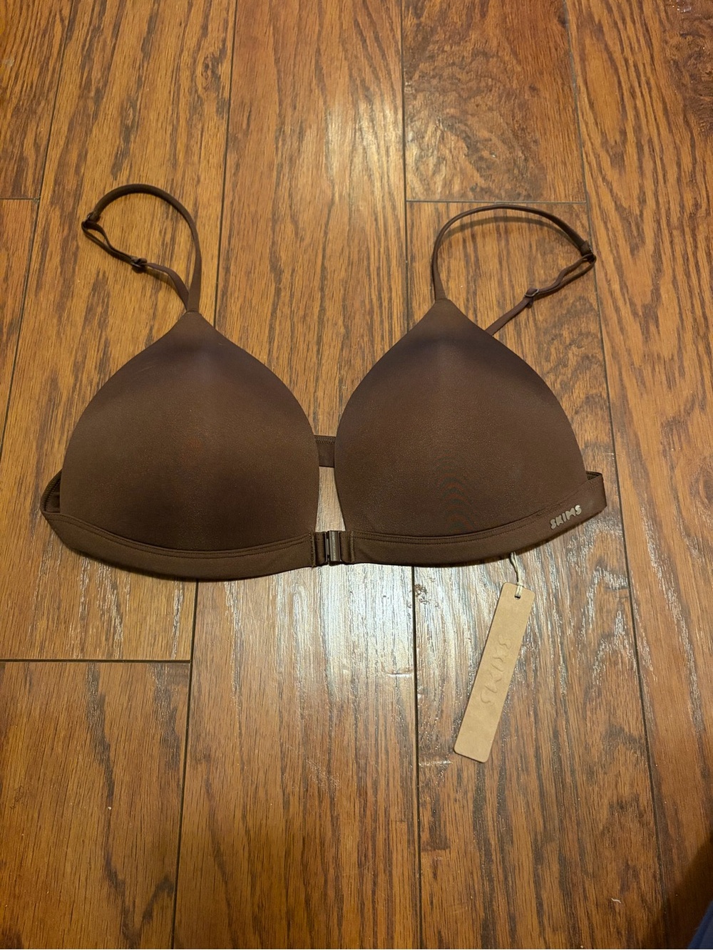 Skims Women's Smooth Front-Close Triangle Bra — Brown 34 DD NWT